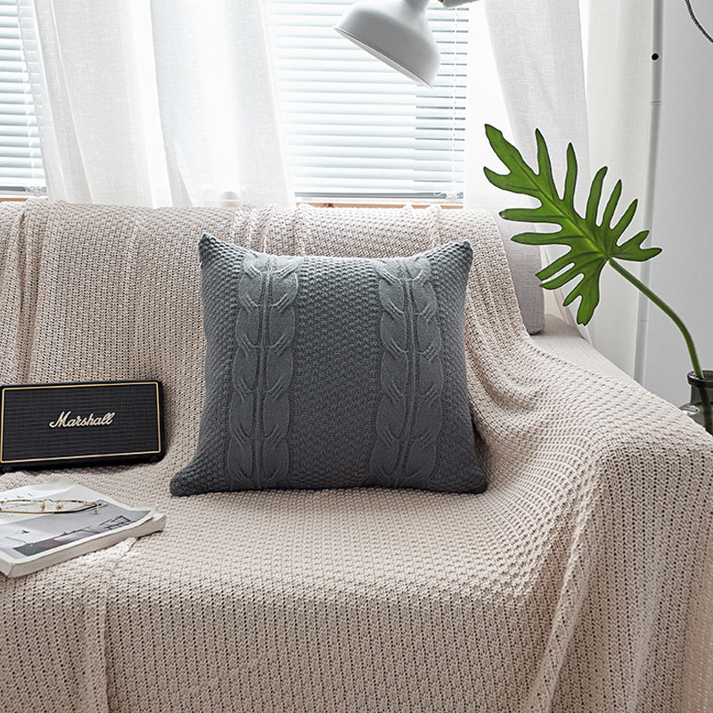 Oreillers De Canapé -Housse de Coussin en Laine "Tricot Nordique"