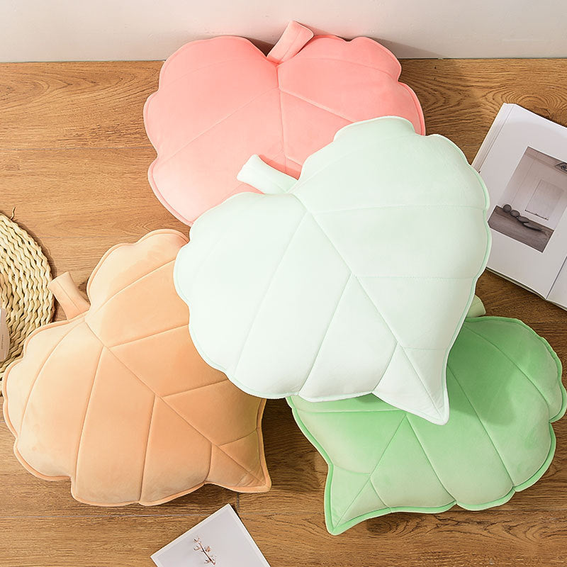 Oreillers De Canapé -Coussin "Feuille Douceur" en Forme de Feuille 3D